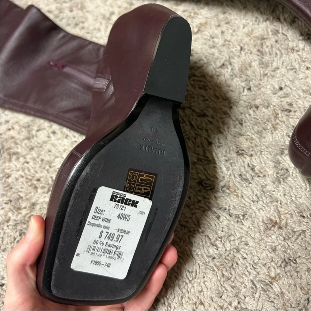 KHAITE Morgan over the knee burgundy boots - Picture 10 of 12